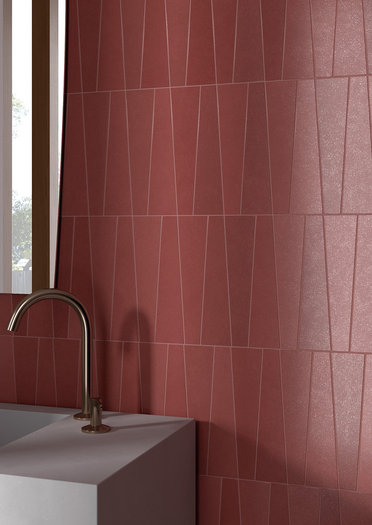 baño con encanto rojo